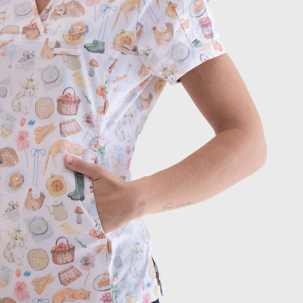 Cottagecore | Fun Scrub Top – Scrub Soda