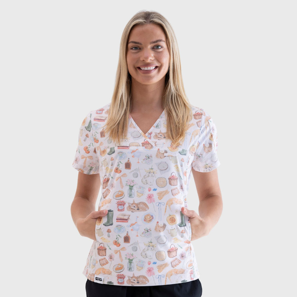 Cottagecore | Fun Scrub Top – Scrub Soda