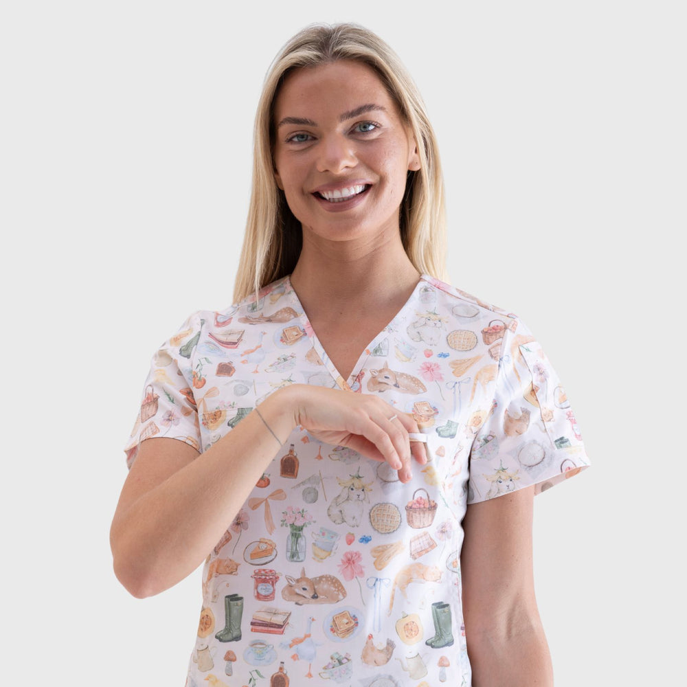 Cottagecore | Fun Scrub Top – Scrub Soda